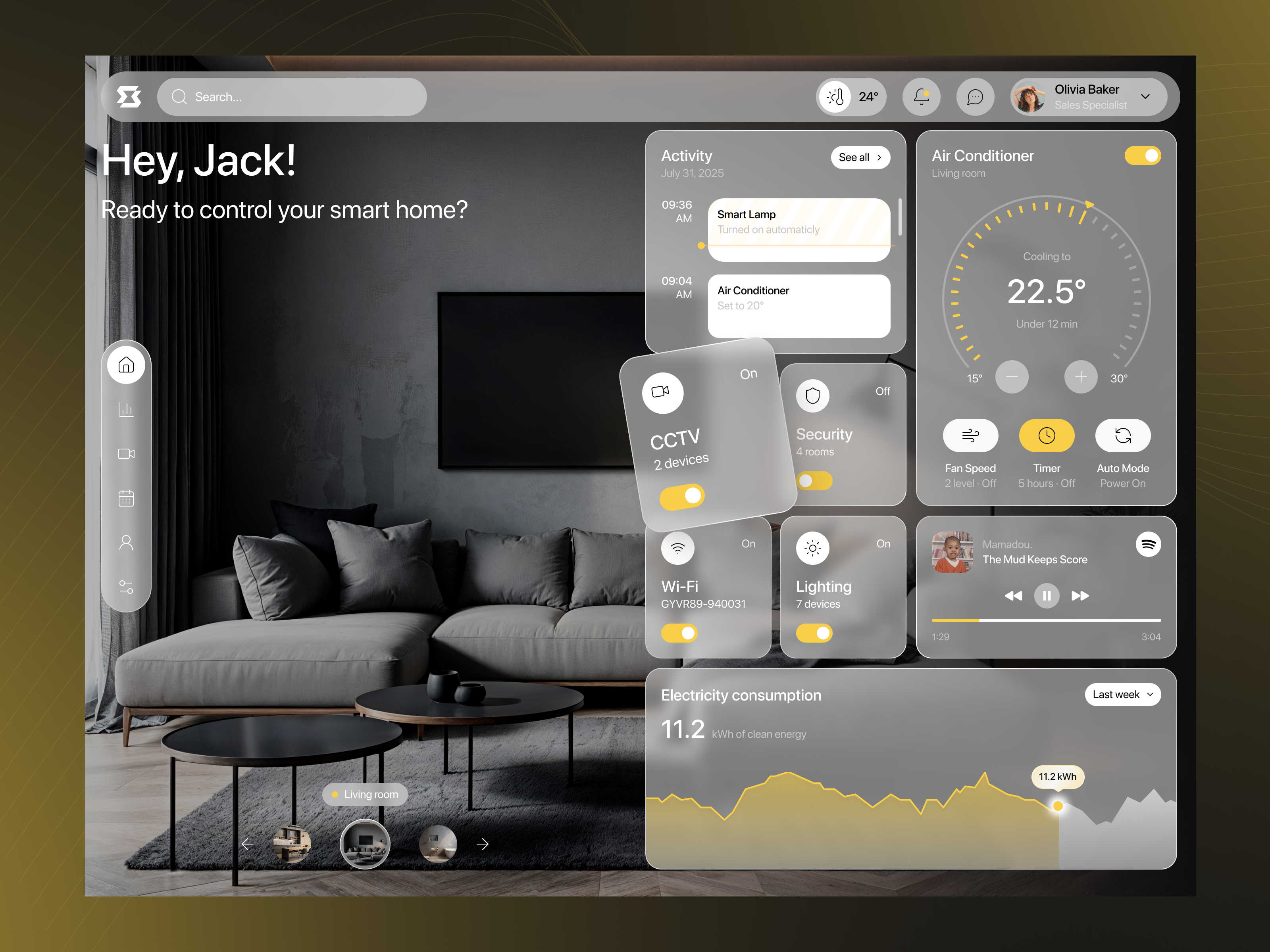 Example of Smart Home Dashboard Design